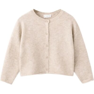 Mango Knitted Button Cardigan 12-18M Beige 12-18M Mango Knitted Button Cardigan 12-18M Beige 12-18M