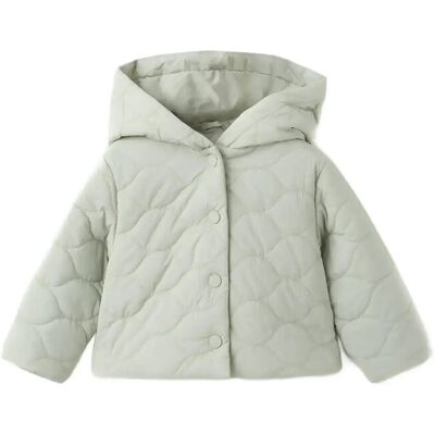Mango Hooded Quilted Jacket 12-18M Green 12-18M Mango Hooded Quilted Jacket 12-18M Green 12-18M