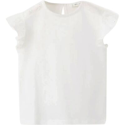 Mango Ruffle Top With Embroidered Details 18-24M White 18-24M Mango Ruffle Top With Embroidered Details 18-24M White 18-24M