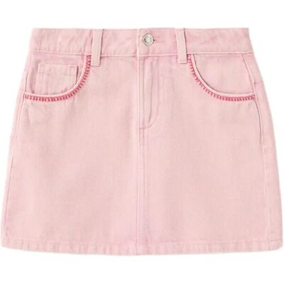 Mango Denim Skirt With Embroidered Details 134 Pink 134 Mango Denim Skirt With Embroidered Details 134 Pink 134
