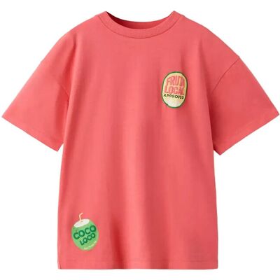 Mango Printed Cotton-Blend T-Shirt 9-10 Red 9-10 Mango Printed Cotton-Blend T-Shirt 9-10 Red 9-10