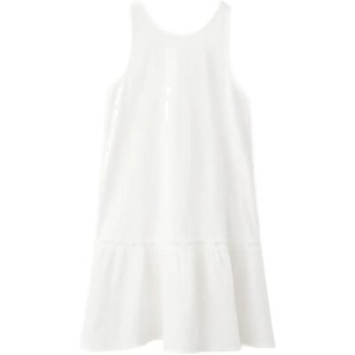 Mango Cotton Cross Back Dress 9-10 White 9-10 Mango Cotton Cross Back Dress 9-10 White 9-10