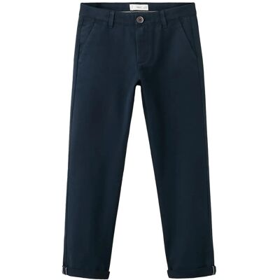 Mango Chino Trousers With Turn-Up Hem 152 Navy 152 Mango Chino Trousers With Turn-Up Hem 152 Navy 152
