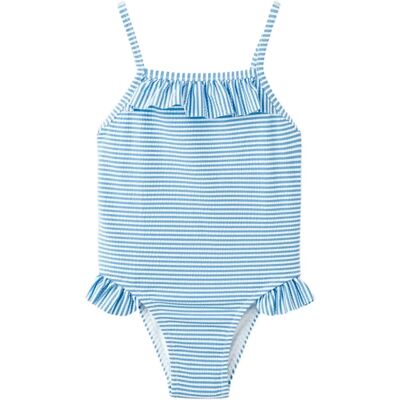 Mango Ruffled Striped Swimsuit 18-24M Blue 18-24M Mango Ruffled Striped Swimsuit 18-24M Blue 18-24M