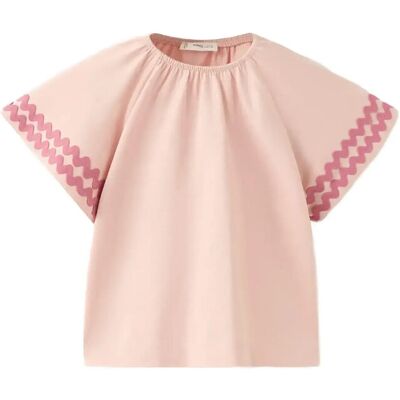 Mango Cotton T-Shirt With Contrasting Trim 18-24M Pink 18-24M Mango Cotton T-Shirt With Contrasting Trim 18-24M Pink 18-24M