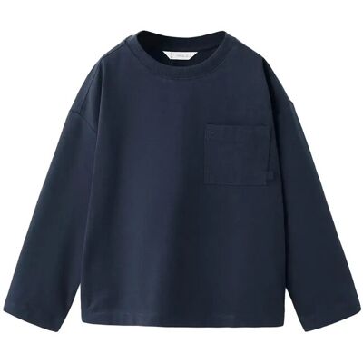 Mango Pocket Cotton T-Shirt 3-4 Navy 3-4 Mango Pocket Cotton T-Shirt 3-4 Navy 3-4