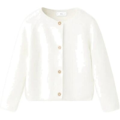 Mango Long Sleeves Knit Cardigan 1-3M White 1-3M Mango Long Sleeves Knit Cardigan 1-3M White 1-3M