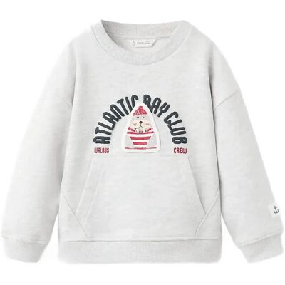 Mango Printed Cotton Sweatshirt 12-18M Grey 12-18M Mango Printed Cotton Sweatshirt 12-18M Grey 12-18M