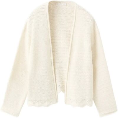Mango Openwork Knit Cardigan 9-10 Cream 9-10 Mango Openwork Knit Cardigan 9-10 Cream 9-10