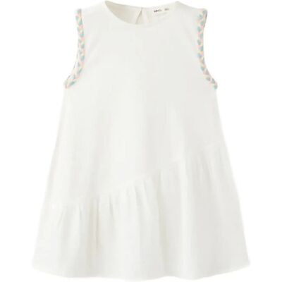 Mango Dress With Plaited Details 18-24M White 18-24M Mango Dress With Plaited Details 18-24M White 18-24M