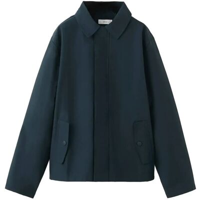 Mango Cotton Jacket With Shirt Collar 122 Navy 122 Mango Cotton Jacket With Shirt Collar 122 Navy 122