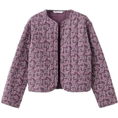 Mango Reversible Printed Quilted Jacket M Purple M Mango Reversible Printed Quilted Jacket M Purple M