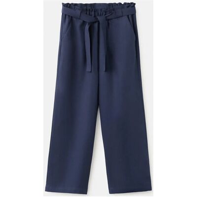 Mango Lyocell Tie-Waist Trousers 11-12 Navy 11-12 Mango Lyocell Tie-Waist Trousers 11-12 Navy 11-12