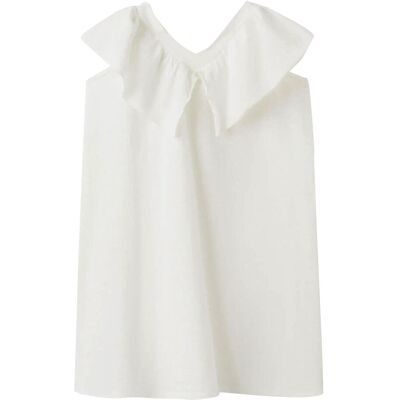 Mango Short Ruffled Dress 11-12 White 11-12 Mango Short Ruffled Dress 11-12 White 11-12