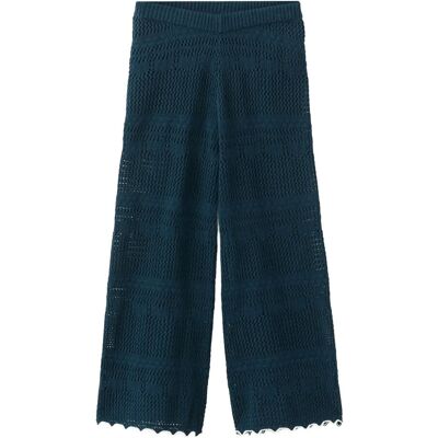 Mango Contrast Crochet Trousers 11-12 Navy 11-12 Mango Contrast Crochet Trousers 11-12 Navy 11-12
