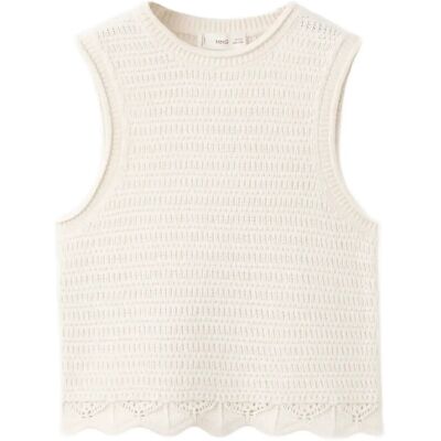 Mango Embroidered Knitted Top 11-12 Cream 11-12 Mango Embroidered Knitted Top 11-12 Cream 11-12