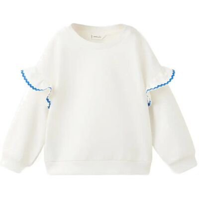 Mango Contrast Frill Sweatshirt 18-24M Cream 18-24M Mango Contrast Frill Sweatshirt 18-24M Cream 18-24M