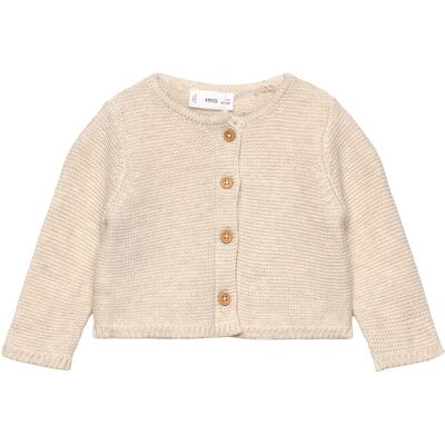 Mango Knitted Button Cardigan 3-6M Cream 3-6M Mango Knitted Button Cardigan 3-6M Cream 3-6M