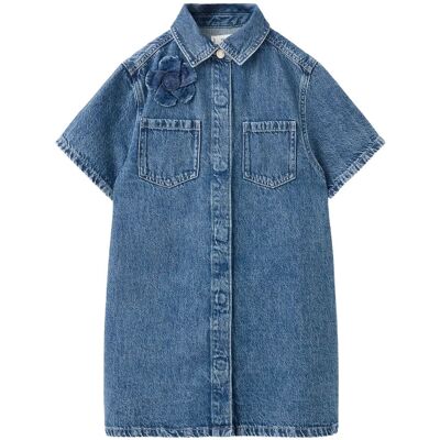 Mango Denim Dress With Flower Detail 134 Blue 134 Mango Denim Dress With Flower Detail 134 Blue 134