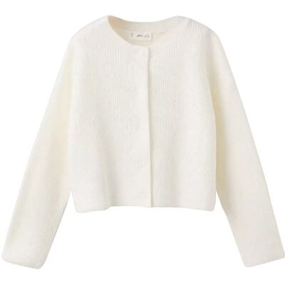 Mango Openwork Detail Knit Cardigan 18-24M Cream 18-24M Mango Openwork Detail Knit Cardigan 18-24M Cream 18-24M