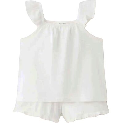 Mango Short Pyjama Set 12-18M White 12-18M Mango Short Pyjama Set 12-18M White 12-18M