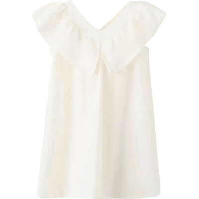 Mango Frill Cotton Dress 12-18M Cream 12-18M Mango Frill Cotton Dress 12-18M Cream 12-18M