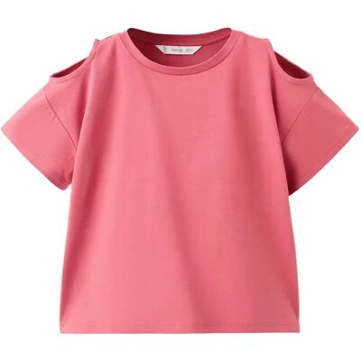 Mango Off-The-Shoulder Cotton T-Shirt 9-10 Pink 9-10 Mango Off-The-Shoulder Cotton T-Shirt 9-10 Pink 9-10