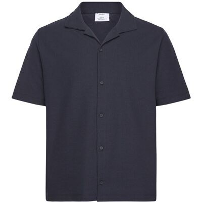 Mango Structured Knitted Shirt M Navy M Mango Structured Knitted Shirt M Navy M