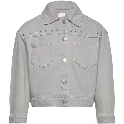 Mango Studded Denim Jacket 164 Grey 164 Mango Studded Denim Jacket 164 Grey 164