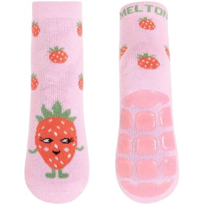 Melton Strawberry Socks - Anti-Slip 27/30 Pink 27/30 Melton Strawberry Socks - Anti-Slip 27/30 Pink 27/30