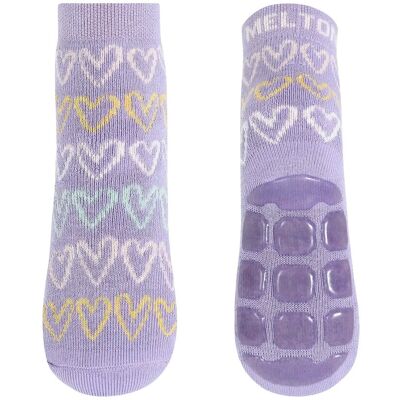 Melton Doodle Heart Socks - Anti-Slip 27/30 Purple 27/30 Melton Doodle Heart Socks - Anti-Slip 27/30 Purple 27/30