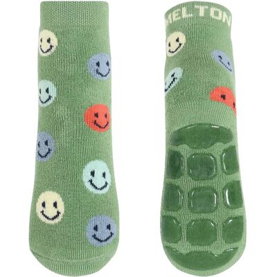 Melton Smile Socks - Anti-Slip 17/19 Green 17/19 Melton Smile Socks - Anti-Slip 17/19 Green 17/19