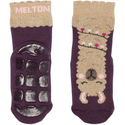 Melton Llama Socks - Anti-Slip 17/19 Burgundy 17/19 Melton Llama Socks - Anti-Slip 17/19 Burgundy 17/19