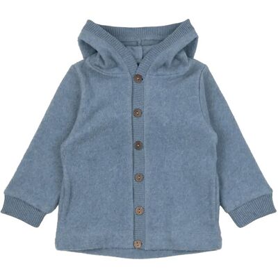 mikk-line Cotton Fleece Cardigan W Hood 98 Blue 98 mikk-line Cotton Fleece Cardigan W Hood 98 Blue 98