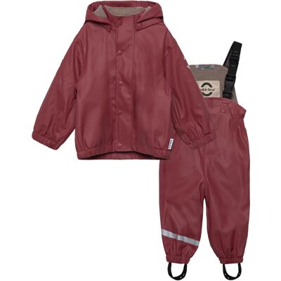 mikk-line Pu Rain Set W. Fleece/Susp. 104 74 Burgundy 74 mikk-line Pu Rain Set W. Fleece/Susp. 104 74 Burgundy 74