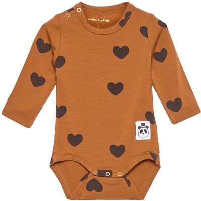 Mini Rodini Basic Hearts Ls Body Tencel™ 80-86 Brown 80-86 Mini Rodini Basic Hearts Ls Body Tencel™ 80-86 Brown 80-86