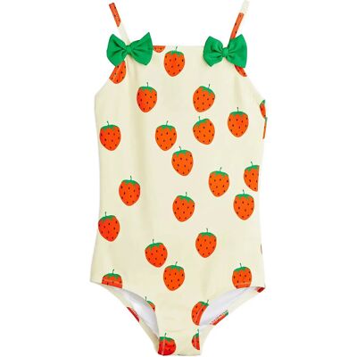 Mini Rodini Strawberries Aop Swimsuit 92/98 Cream 92/98 Mini Rodini Strawberries Aop Swimsuit 92/98 Cream 92/98
