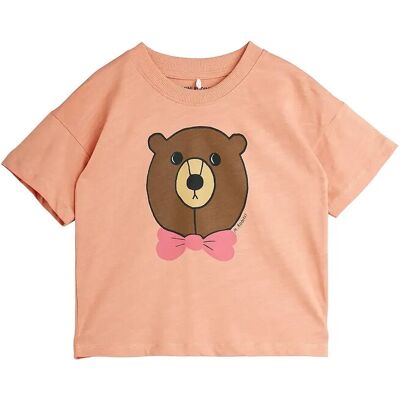 Mini Rodini Bear Sp Ss Tee 56/62 Coral 56/62 Mini Rodini Bear Sp Ss Tee 56/62 Coral 56/62