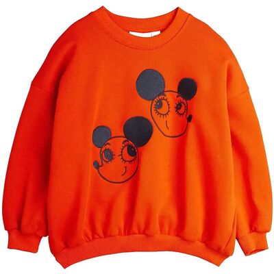 Mini Rodini Ritzratz Emb Sweatshirt 92/98 Orange 92/98 Mini Rodini Ritzratz Emb Sweatshirt 92/98 Orange 92/98