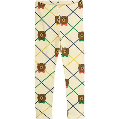 Mini Rodini Bear Check Aop Leggings 116/122 Cream 116/122 Mini Rodini Bear Check Aop Leggings 116/122 Cream 116/122
