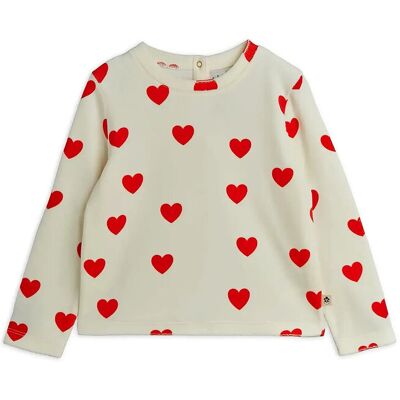Mini Rodini Hearts Aop Velour Top 92/98 Cream 92/98 Mini Rodini Hearts Aop Velour Top 92/98 Cream 92/98