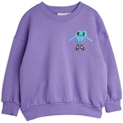 Mini Rodini Heart In Shoes Emb Sweatshirt 116/122 Purple 116/122 Mini Rodini Heart In Shoes Emb Sweatshirt 116/122 Purple 116/122