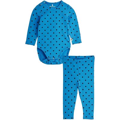 Mini Rodini Polka Dots Aop Baby Set 68/74 Blue 68/74 Mini Rodini Polka Dots Aop Baby Set 68/74 Blue 68/74
