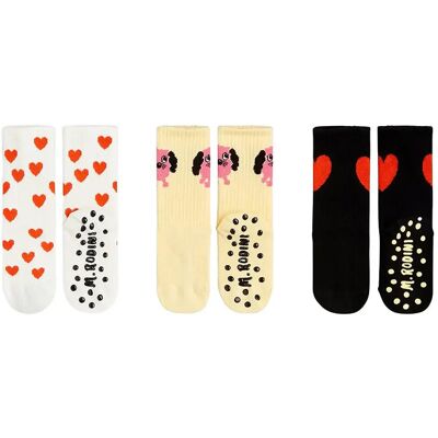 Mini Rodini Doggie 3-Pack Anti-Slip Socks 28/31 White 28/31 Mini Rodini Doggie 3-Pack Anti-Slip Socks 28/31 White 28/31