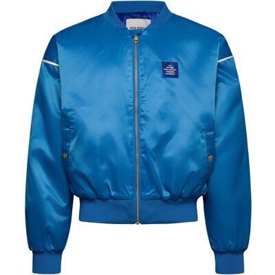 Mini Rodini Travel Agency Chenille Satin Baseball Jacket 80/86 Blue 80/86 Mini Rodini Travel Agency Chenille Satin Baseball Jacket 80/86 Blue 80/86