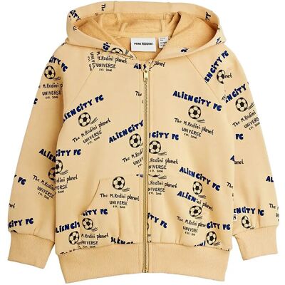 Mini Rodini Alien City Fc Aop Zip Hoodie 116/122 Beige 116/122 Mini Rodini Alien City Fc Aop Zip Hoodie 116/122 Beige 116/122