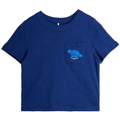 Mini Rodini Planet Emb Ss Tee 104/110 Blue 104/110 Mini Rodini Planet Emb Ss Tee 104/110 Blue 104/110