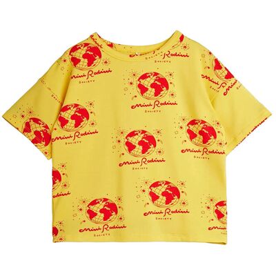Mini Rodini Society Aop Ss Tee 104/110 Yellow 104/110 Mini Rodini Society Aop Ss Tee 104/110 Yellow 104/110