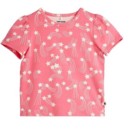 Mini Rodini Starfall Aop Puff Sleeve Ss Top 92/98 Pink 92/98 Mini Rodini Starfall Aop Puff Sleeve Ss Top 92/98 Pink 92/98