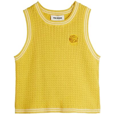 Mini Rodini Cable Knit Tank 92/98 Yellow 92/98 Mini Rodini Cable Knit Tank 92/98 Yellow 92/98
